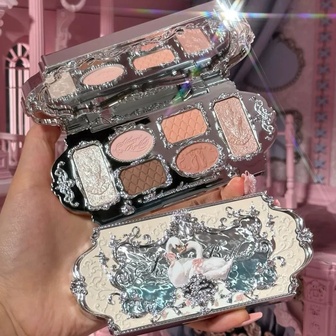花知晓 Swan, matte universal eyeshadow palette, six colors