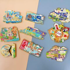 ハルビン厦門杭州南京重慶西安雲南金属文創都市冷蔵庫貼付記念品観光ロット