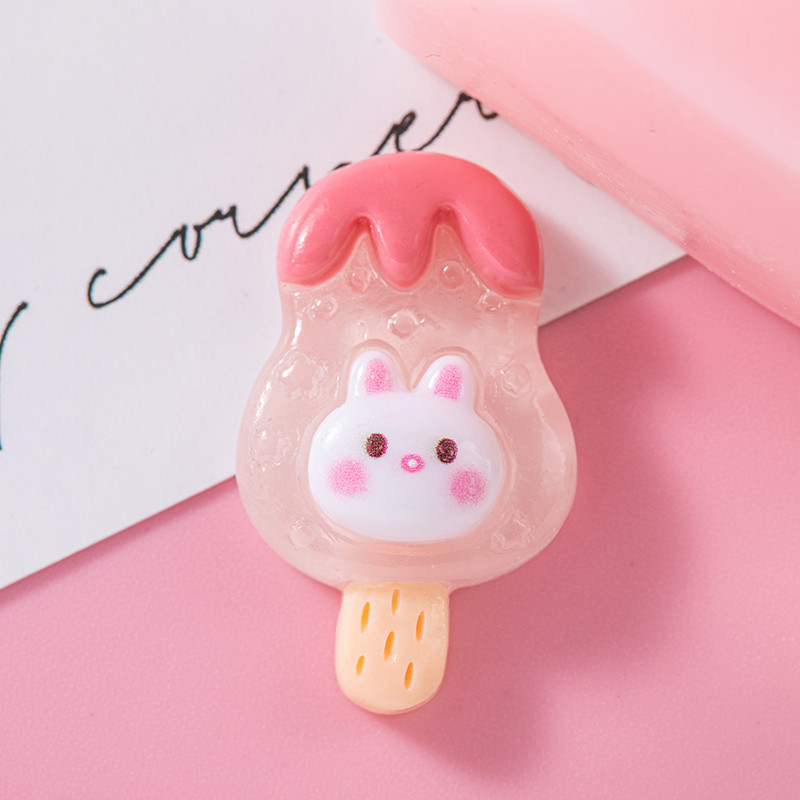 Nuevo hielo transparente simulación Popsicle resina accesorios DIY crema pegamento material al por mayor tocado decoración fresa cono de maíz