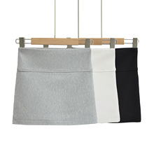 7399-24春季新款 欧美风纯色复古经典性感侧开叉防走光包臀半身裙