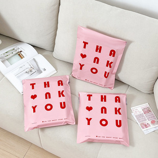 Brand New 12 Silk Pink Express Bag English Printed Bag Thickeneded Waterproof Logistics Packaging Bag Mailing Logistics Bag