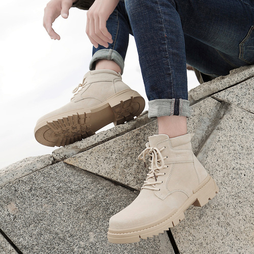 Autumn and winter invisible inner heightening 8CM outdoor high-top Martin boots work boots short boots snow boots men's shoes casual men