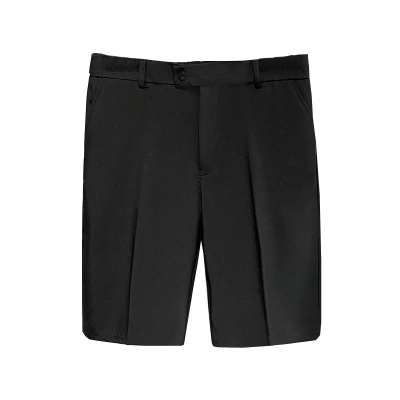 Pantalones casuales recortados drapeado de los hombres pantalones cortos de traje de seda fina de hielo de verano Pantalones sueltos de los hombres Pantalones rectos casuales recortados image 6