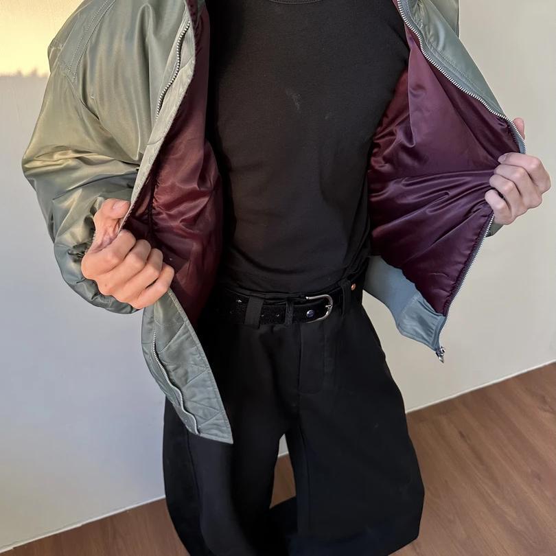 MADEEXTREME Bomber Silhouette Loose Short Pilot Cotton Jacket Padded Winter Thermal Jacket_voghion.com