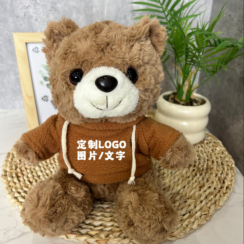 公仔小熊换衣服T恤校服毛衣娃娃毛绒玩具玩偶来图来样印制logo|undefined