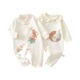 Lotus fish baby jumpsuit spring and autumn a national style newborn cotton climbing clothing baby girl Anyang baby clothes