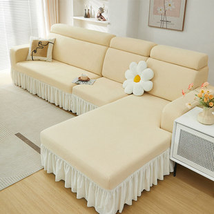 High elastic corn grain sofa cover Imperial Concubine skirt all-inclusive dust cover solid color Four Seasons universal sofa cover towel New