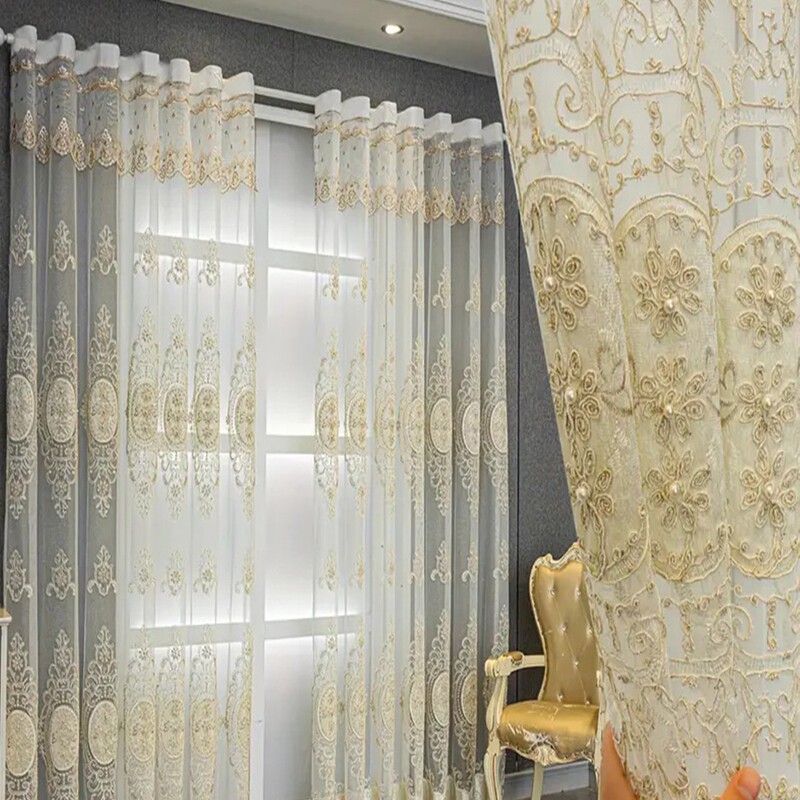 2025 Cross-Border Hot Selling Embroidered Pearl Door Curtain