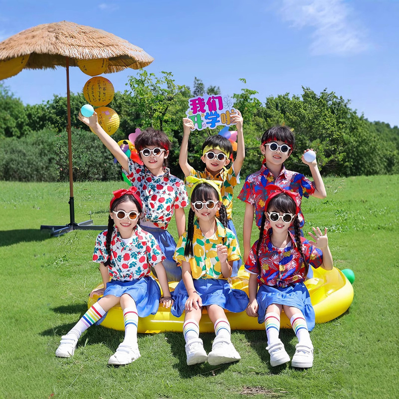 Children's Day New Hong Kong Style Shirts Cheerleading Team 80S and 90S Kindergarten Student Sports Meeting Parent-Child Performance Costumes Children's Day New Hong Kong Style Shirts Cheerleading Team 80S and 90S Kindergarten Student Sports Meeting Parent-Child Performance Costumes