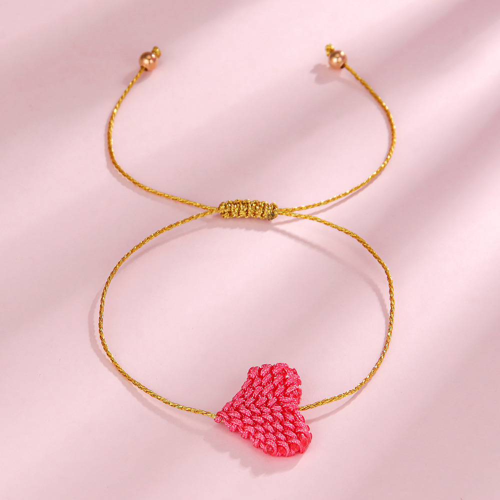 Heart Shape Pattern IG Style Bohemian Simple Style Heart Shape Cord Wholesale Bracelets