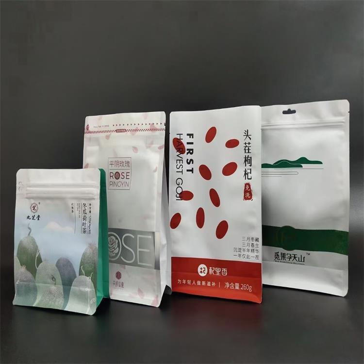 供应平阴玫瑰花茶包装袋 八边封自封袋 鲜花饼面包烘培糕点卷膜袋