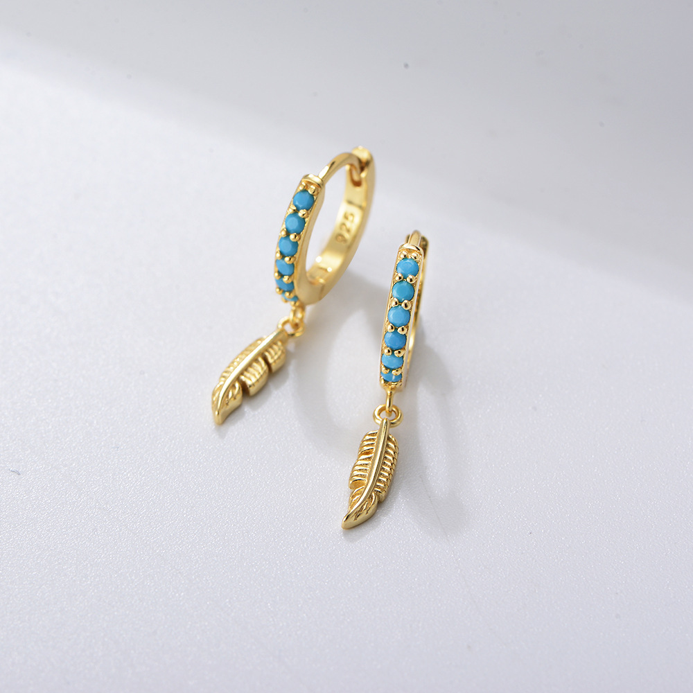 Drop Earrings Classification 1 Pair Quantity 1 Pair 925 Sterling Silver Turquoise Drop Earrings