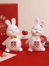 WBZ7新婚订婚情侣兔子摆件客厅家居结婚婚房布置实用装饰品送新人