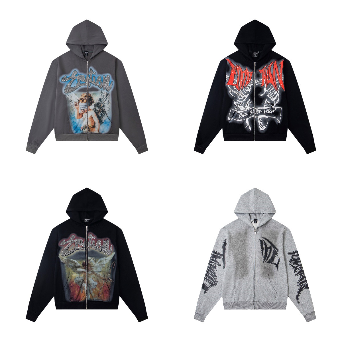 25高品质跨境外贸欧美潮牌秋冬新款经典字母开衫宽松外套一件批发