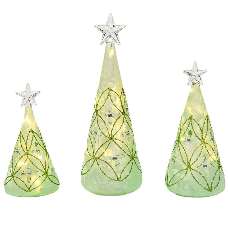 Venta caliente de la fábrica ELK cristal árbol de Navidad LED luminoso luces de colores escritorio Navidad vacaciones decoración adornos