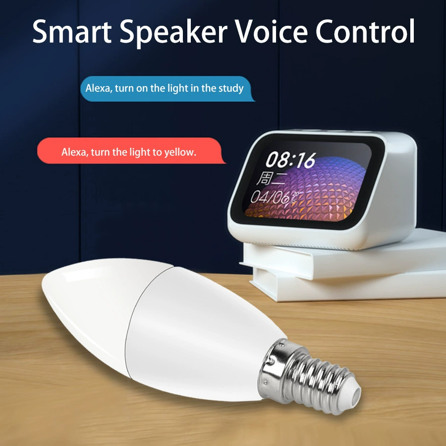 Граффити Туя Навык Световые APP Умная лампа E14 свеча Свет Bubble Управление через Alexa Google Little Love