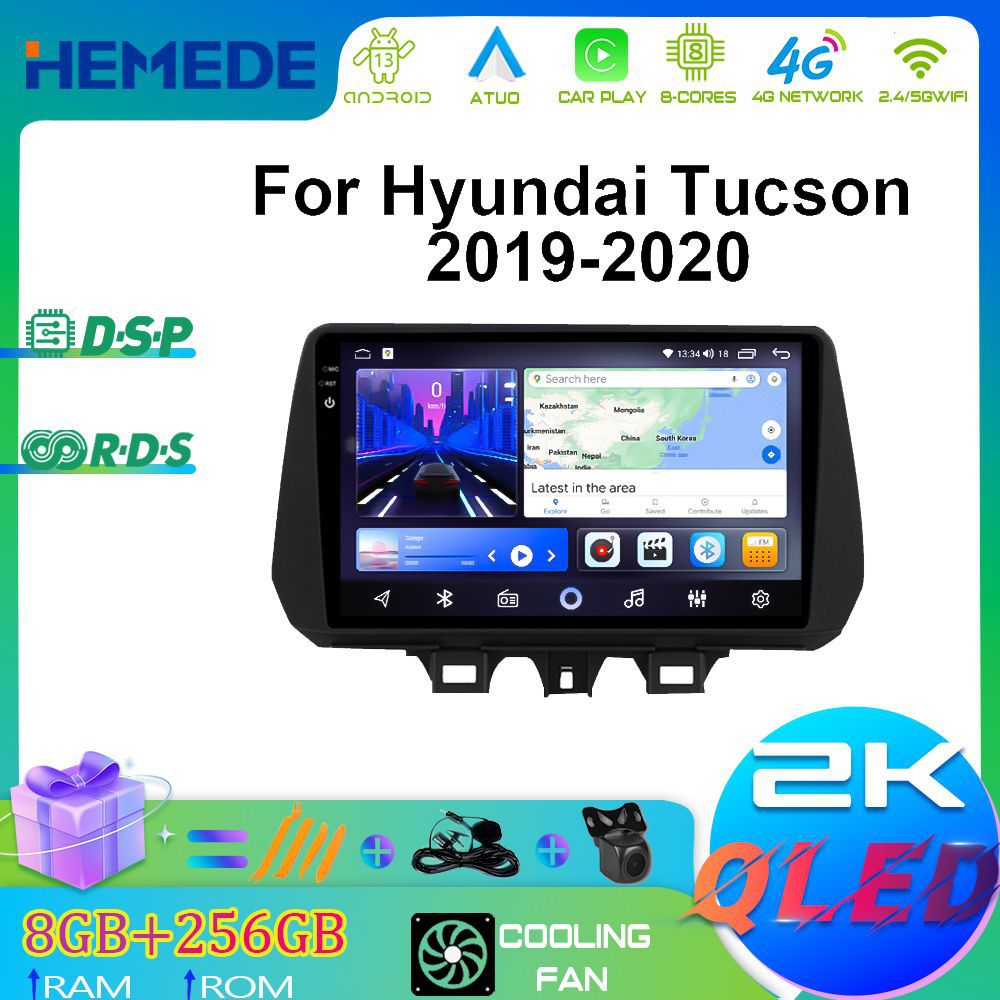 Suitable for Hyundai 19-20 Tucson Car Navigation, Carplay, Central Control Screen, Navigation All-In-One Machine, Smart Audio and Video