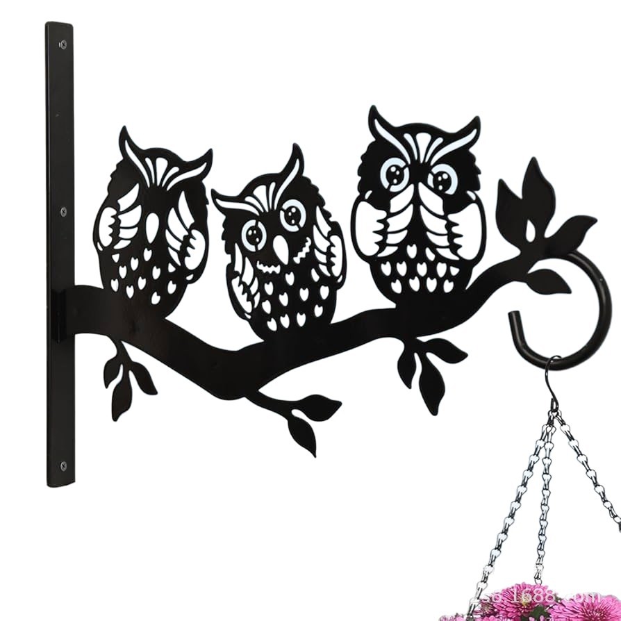 美学の壁の植物のフックの屋内および屋外-金属の掛かる植物のブラケットのベルトの美しい鳥の図