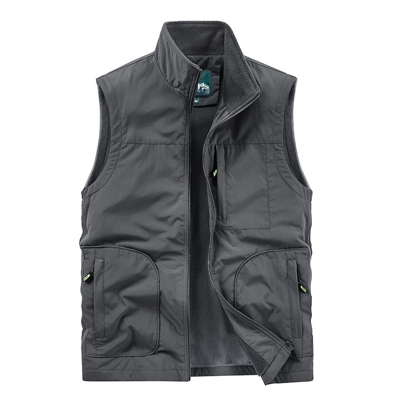 2022 осенне-зимний жилет для отдыха, мужской рыболовный жилет с несколькими карманами, мужской Молодежный жилет на флисовой подкладке 2112A