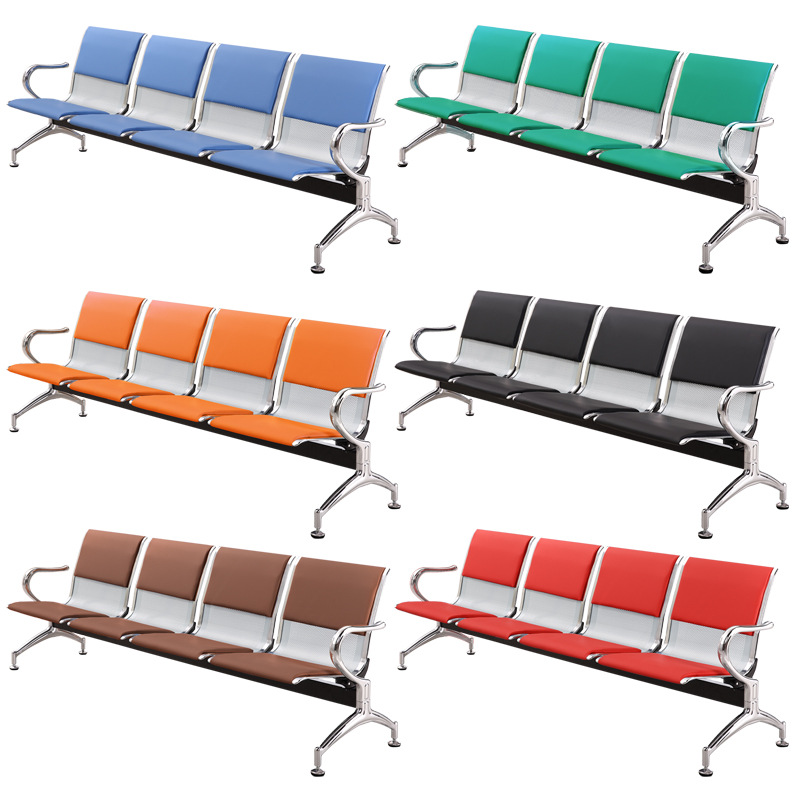 silla de fila silla de descanso público silla de acero inoxidable silla de aeropuerto banco de cuatro personas silla de espera silla de infusión