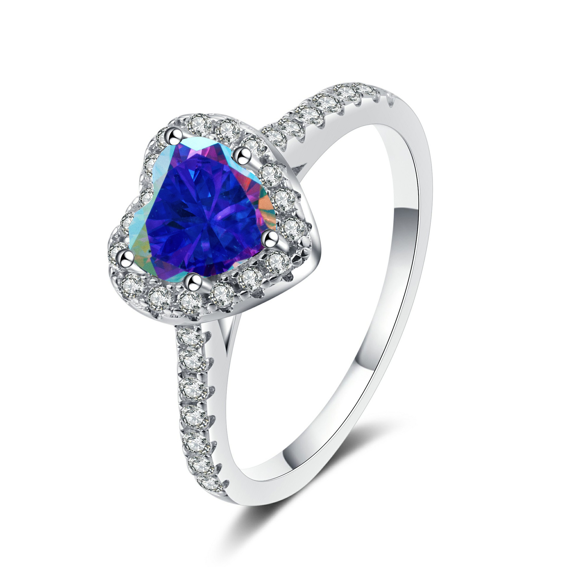 Anillo de plata S925 de color de importación de anillo de piedra de mozanita de un quilate de diamantes de diamantes de mozanita