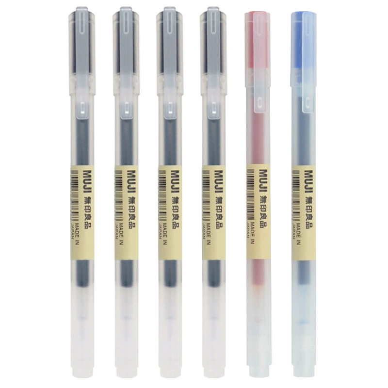 Роллерграфитовый шариковый ручка Muji классика гелевая краска, 10 шт, наконечник 0.38 / 0.5 мм, цвета чернил в ассортименте
