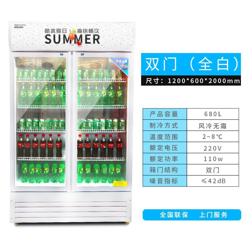 Gabinete de exhibición refrigerador refrigerador refrigerador supermercado refrigerador comercial refrigerador de una sola puerta doble puerta vertical refrigerador de refrigeración de bebidas de cerveza