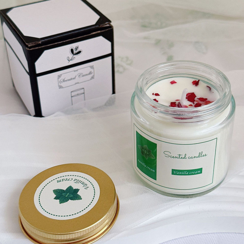 Commercio all'ingrosso di candele per aromaterapia in barattolo di vetro trasparente creativo in cera di soia per e-commerce transfrontaliero_voghion.com