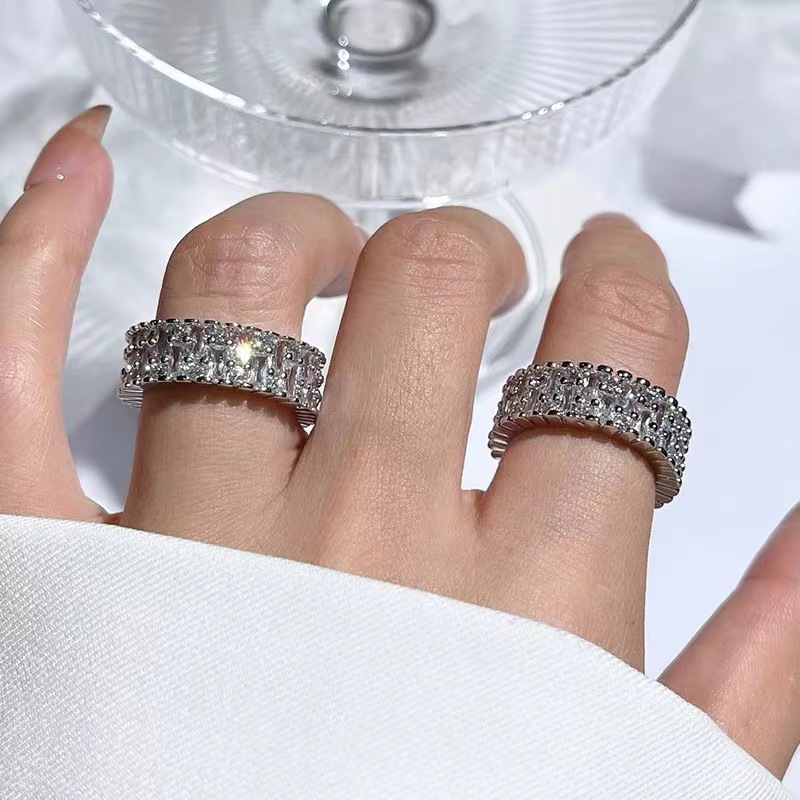 Fashion Solid Color Copper Inlay Zircon Rings 1 Piece