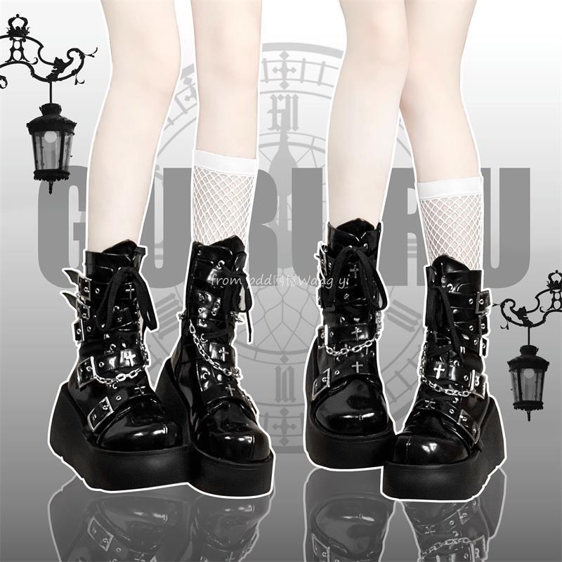 Saint Shield Guardian Punkcat Original Thick-Soled Punk Style Martin Boots Subculture Y2K Hot Girl Lolita Boots for Women