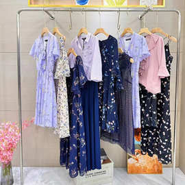 拉夏品牌贝尔撤柜24夏时尚连衣裙套装上衣直播实体店走份批发尾货
