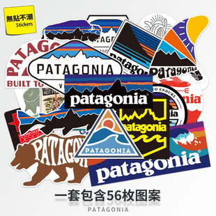 Wholesale Personality Bata Fish patagonia Outdoor Camping Tide Brand Stickers Skateboard Motorcycle Helmet Stickers Waterproof