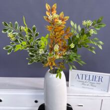 新品榆钱叶 月季叶仿真绿植婚庆家居橱窗装饰植物造景单支榆树叶