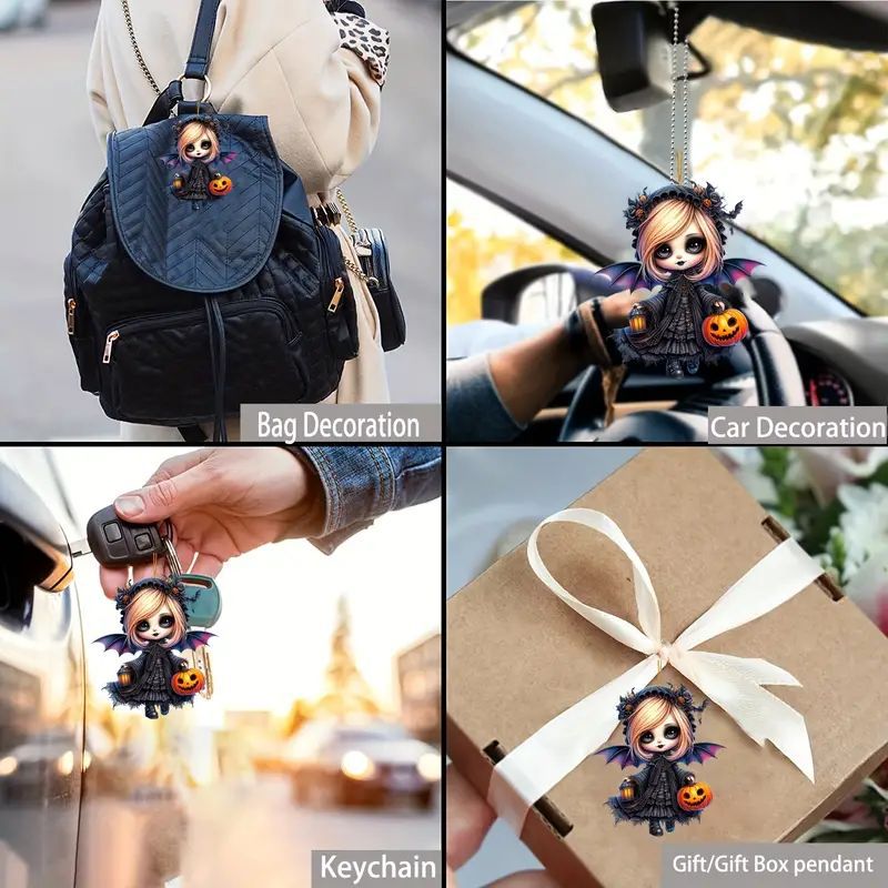Acrílico adorable diseño de decoración colgante de coche espejo retrovisor colgante decoración del árbol de Navidad