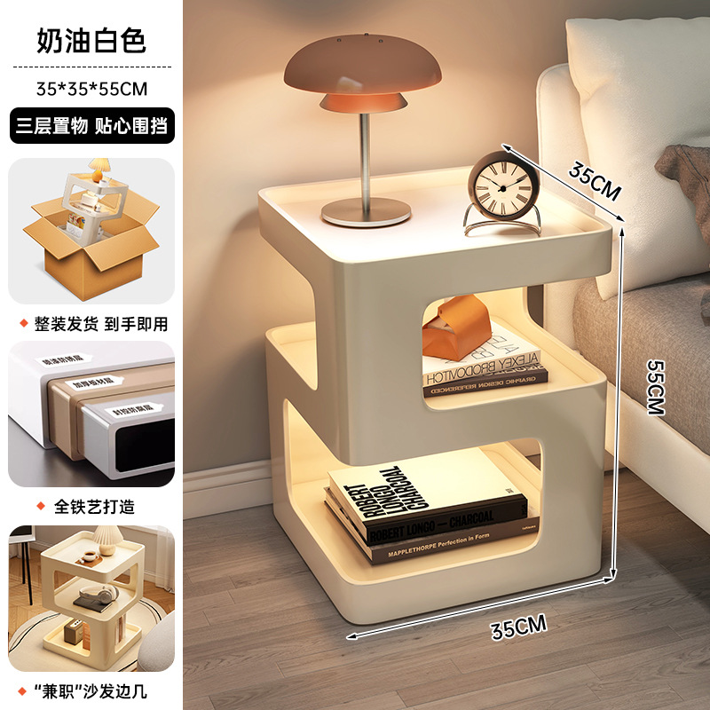 Mesa de cabezal de cama pequeña estante de cama de dormitorio moderno minimalista alternativa creativa de diseño de nicho