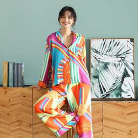 加工定制 冰丝睡衣女新款大码宽松舒适休闲家居服可外穿网红爆款