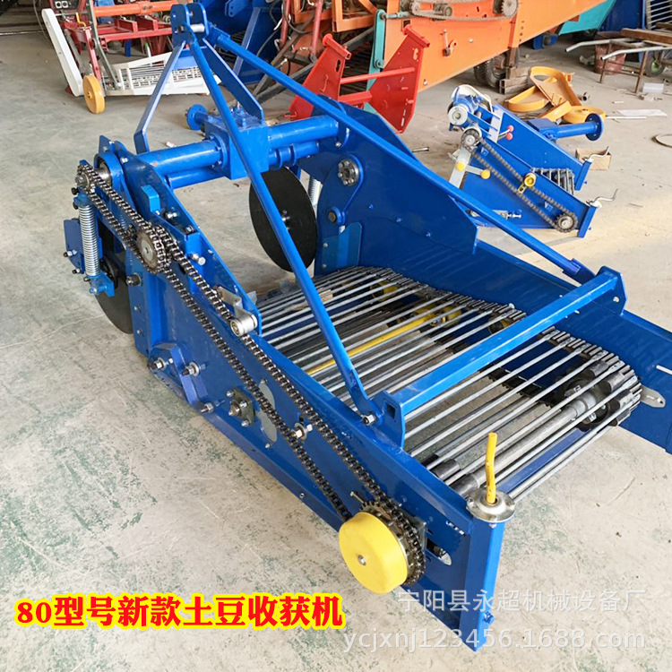 湖北拖拉机后置土豆挖掘机刨地瓜收大蒜胡萝卜不破皮整齐铺放干净