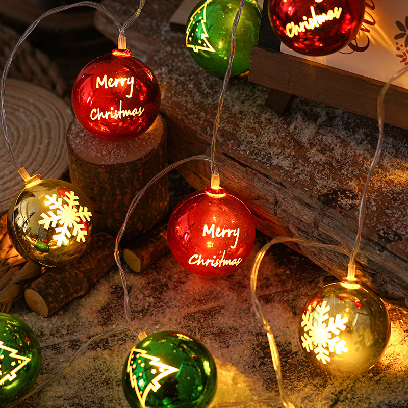 LED decoración de Navidad galvanizado bola pequeña lámpara de color lámpara de cadena de lámpara estrella de diseño de árbol de Navidad luz de atmósfera