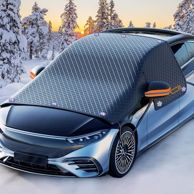 enlarged moisture-proof Oxford cloth – Car snow shield - 10-magnet-thickened-version-orange-ears-extra-large-size-do-not-purchase-requires-customization