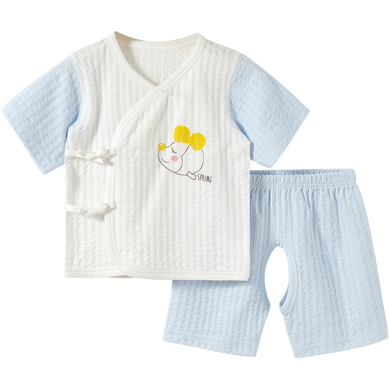 Ropa de bebé recién nacido verano manga larga delgada 0 monje 3 meses entrepierna abierta traje partido recién nacido Bebé Ropa de verano