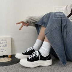 繽紛思益 新品熱賣2023新款厚底帆布鞋女雲朵小白鞋MIS-817