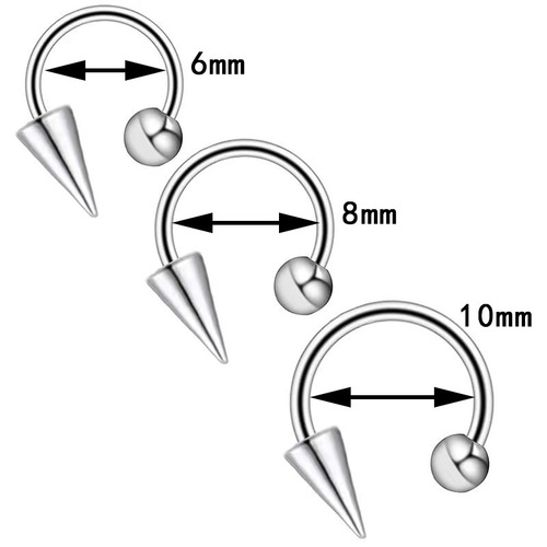 Minimalist Gothic Lip Ring, Western Style, Stainless Steel U-shaped Lip Ring, Horsehoe Rod Lip Clip, Pointed Cone C-Ring, Cross-border Accessory