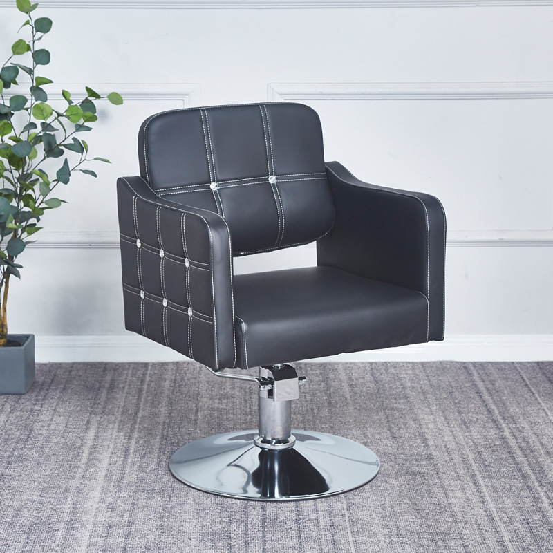 Fabricantes de sillas de peluquería al por mayor silla de cuero retro de alta gama de estilo europeo silla de peluquería minimalista moderna silla de corte de peluquería