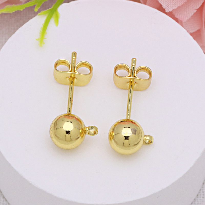 色保持 18 k ゴールドイヤリング、イヤーフック、ジルコン象嵌 diy イヤリング、半完成イヤリング、手作りアクセサリー材料卸売|undefined