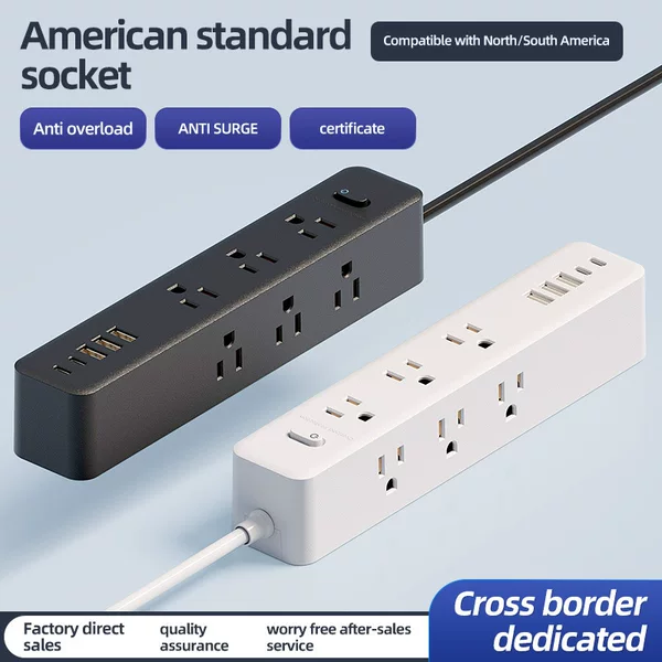 110v US gauge socket USB plug strip patch board wiring board US Mexico power converter multi-hole position plug