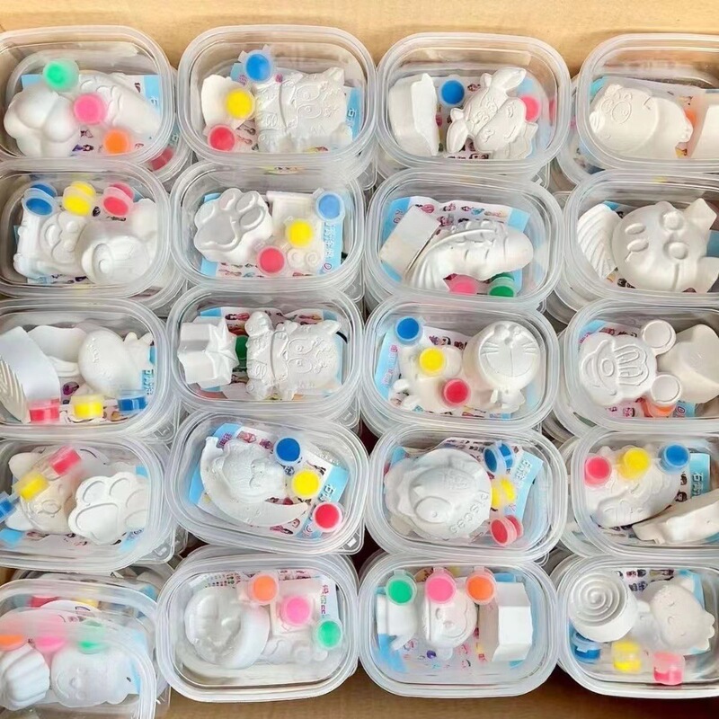 白い胚染色石膏人形クリエイティブ屋台ナイトマーケット卸売塗装落書きセットブラシペイントボックスミニ|undefined