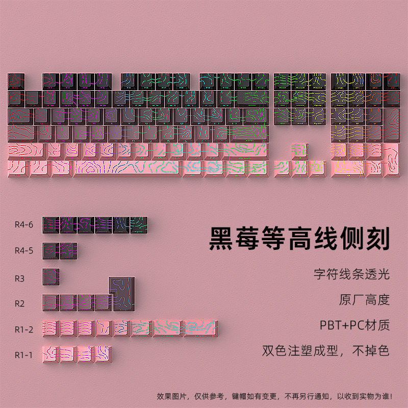 等高線側刻機械キーボードキーキャップ線透光互換美加獅子wooting60made68ace68|undefined