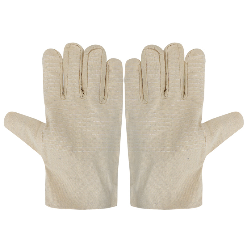 Luxin 24 guantes de lona de línea gruesa armadura blanca armadura amarilla guantes de soldador resistentes al desgaste guantes de protección laboral al por mayor