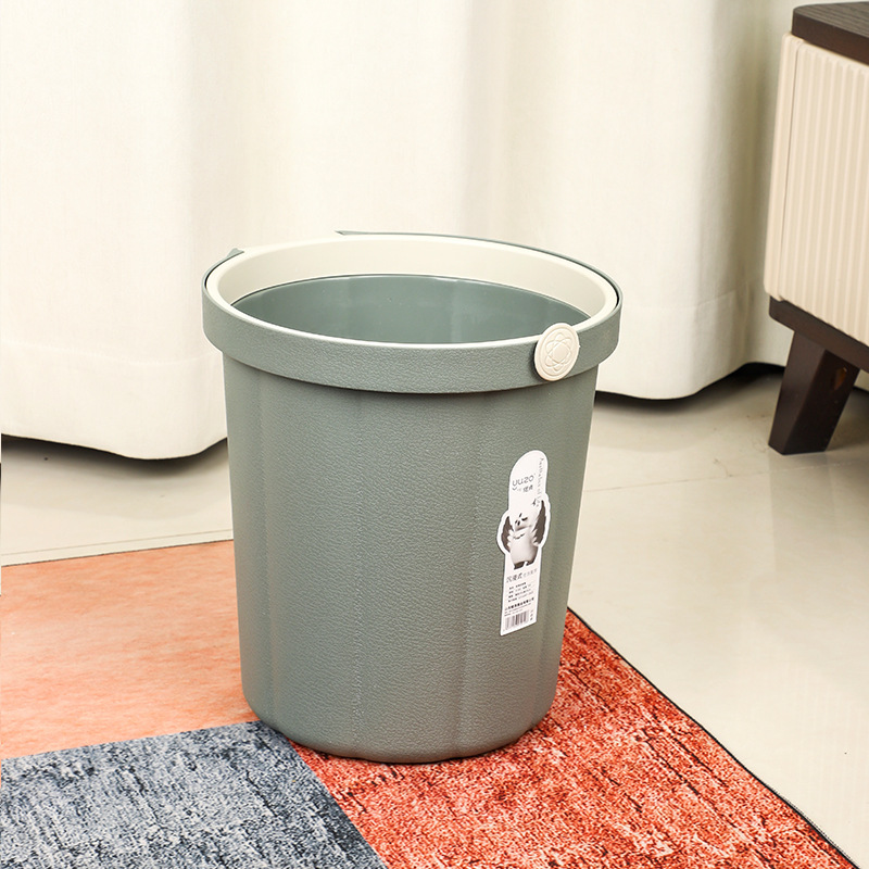 プラスチック製ゴミ箱 家庭用圧縮リング付き ロゴ印刷可能 大容量 丸型ペーパーバスケット リビングルーム用プラスチック製ゴミ箱 卸売|undefined