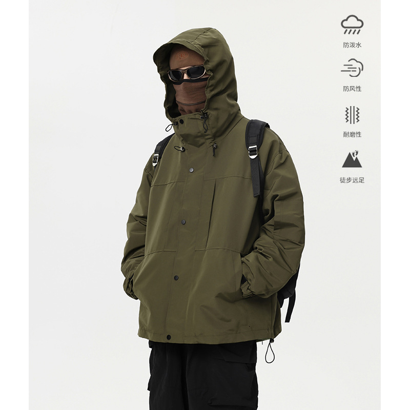 Japanese retro travel autumn demi-season jacket for men and women
